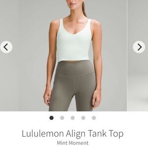 Lululemon align crop top, color is mint moment